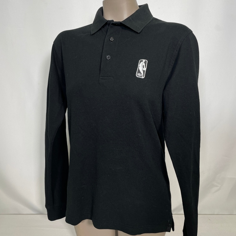 NBA All Star 2018 Los Angeles Clique Long Sleeve Black Polo Shirt Women's SMALL